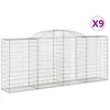 Image de vidaXL Vidaxl Paniers À Gabions Arqués 9 Pcs 300x50x120/140 Cm Fer Galvanisé