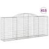 Image de vidaXL Vidaxl Paniers À Gabions Arqués 15 Pcs 300x50x120/140 Cm Fer Galvanisé