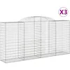 Image de Vidaxl Paniers Ã Gabions ArquÃ©s 3 Pcs 300x50x140/160 Cm Fer GalvanisÃ©