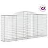 Image de Vidaxl Paniers Ã Gabions ArquÃ©s 8 Pcs 300x50x140/160 Cm Fer GalvanisÃ©