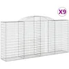 Image de vidaXL Vidaxl Paniers À Gabions Arqués 9 Pcs 300x50x140/160 Cm Fer Galvanisé