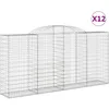 Image de vidaXL Vidaxl Paniers À Gabions Arqués 12 Pcs 300x50x140/160 Cm Fer Galvanisé
