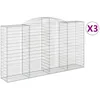 Image de vidaXL Vidaxl Paniers À Gabions Arqués 3 Pcs 300x50x160/180 Cm Fer Galvanisé