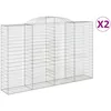 Image de vidaXL Vidaxl Paniers À Gabions Arqués 2 Pcs 300x50x180/200 Cm Fer Galvanisé