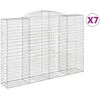 Image de vidaXL Vidaxl Paniers À Gabions Arqués 7 Pcs 300x50x200/220 Cm Fer Galvanisé