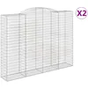 Image de vidaXL Paniers À Gabions Arqués 2 Pcs 300x50x220/240 Cm Fer Galvanisé Vidaxl Vidaxl