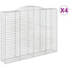 Image de vidaXL Paniers À Gabions Arqués 4 Pcs 300x50x220/240 Cm Fer Galvanisé Vidaxl Vidaxl