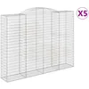 Image de vidaXL Paniers À Gabions Arqués 5 Pcs 300x50x220/240 Cm Fer Galvanisé Vidaxl Vidaxl