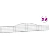 Image de vidaXL Vidaxl Paniers À Gabions Arqués 9 Pcs 400x30x40/60 Cm Fer Galvanisé