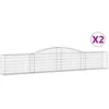 Image de vidaXL Vidaxl Paniers À Gabions Arqués 2 Pcs 400x30x60/80 Cm Fer Galvanisé