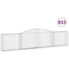 Image de vidaXL Vidaxl Paniers À Gabions Arqués 15 Pcs 400x30x80/100 Cm Fer Galvanisé