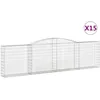 Image de vidaXL Vidaxl Paniers À Gabions Arqués 15 Pcs 400x30x100/120 Cm Fer Galvanisé