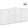 Image de vidaXL Vidaxl Paniers À Gabions Arqués 4 Pcs 400x30x180/200 Cm Fer Galvanisé