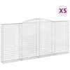 Image de vidaXL Vidaxl Paniers À Gabions Arqués 5 Pcs 400x30x180/200 Cm Fer Galvanisé