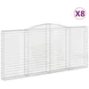 Image de vidaXL Vidaxl Paniers À Gabions Arqués 8 Pcs 400x30x180/200 Cm Fer Galvanisé