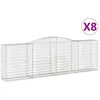 Image de vidaXL Vidaxl Paniers À Gabions Arqués 8 Pcs 400x50x120/140 Cm Fer Galvanisé