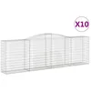 Image de vidaXL Vidaxl Paniers À Gabions Arqués 10 Pcs 400x50x120/140 Cm Fer Galvanisé