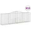 Image de vidaXL Vidaxl Paniers À Gabions Arqués 15 Pcs 400x50x120/140 Cm Fer Galvanisé