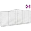 Image de vidaXL Vidaxl Paniers À Gabions Arqués 4 Pcs 400x50x160/180 Cm Fer Galvanisé