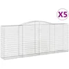 Image de vidaXL Vidaxl Paniers À Gabions Arqués 5 Pcs 400x50x160/180 Cm Fer Galvanisé