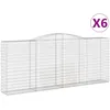 Image de vidaXL Vidaxl Paniers À Gabions Arqués 6 Pcs 400x50x160/180 Cm Fer Galvanisé