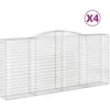 Image de vidaXL Vidaxl Paniers À Gabions Arqués 4 Pcs 400x50x180/200 Cm Fer Galvanisé