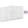 Image de vidaXL Vidaxl Paniers À Gabions Arqués 3 Pcs 400x50x200/220 Cm Fer Galvanisé