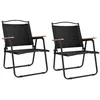 Image de Vidaxl Chaises De Camping 2 Pcs Noir 54x55x78 Cm Tissu Oxford