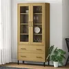 Image de vidaXL Bibliothèque avec pieds en métal Marron 85x35x172,5cm Bois OSLO