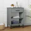 Image de vidaXL Armoire console avec pieds en métal Gris Bois pin massif OSLO351001