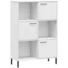 Image de Vidaxl BibliothÃ¨que Avec Pieds En MÃ©tal Blanc 90x35x128,5 Cm Bois Oslo