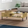 Image de vidaXL Table basse avec pieds en métal Marron Bois pin massif OSLO351036