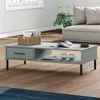 Image de vidaXL Table basse avec pieds en métal Gris Bois pin massif OSLO351037