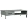 Image de vidaXL Table basse avec pieds en mÃ©tal Gris Bois pin massif OSLO
