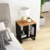 Image de vidaXL Table d'appoint 40x31x46cm Bois d'acacia solide et d'ingénierie