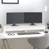 Image de vidaXL Support de moniteur Blanc 100x27x15 cm Bois de pin solide813960