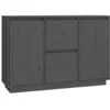 Image de vidaXL Buffet Gris 111x34x75 cm Bois massif de pin