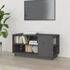 Image de vidaXL Meuble TV Gris 80x35x40,5 cm Bois de pin massif814406