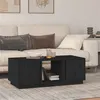 Image de vidaXL Table basse Noir 110x50x40 cm Bois massif de pin814428