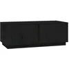 Image de vidaXL Table basse Noir 110x50x40 cm Bois massif de pin