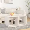 Image de vidaXL Table basse Blanc 80x50x40 cm Bois massif de pin814435