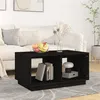 Image de vidaXL Table basse Noir 80x50x40 cm Bois massif de pin814438