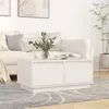 Image de vidaXL Table basse Blanc 80x50x35 cm Bois massif de pin814440