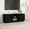 Image de vidaXL Meuble TV Noir 110x35x40,5 cm Bois de pin massif814478