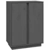 Image de vidaXL Buffet Gris 60x35x80 cm Bois massif de pin