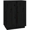 Image de vidaXL Vidaxl Buffet Noir 60x35x80 Cm Bois Massif De Pin
