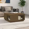 Image de vidaXL Table basse Marron miel 80x81x36,5 cm Bois massif de pin814527