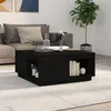 Image de vidaXL Table basse Noir 80x81x36,5 cm Bois massif de pin814528