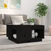 Image de vidaXL Table basse Noir 60x61x32,5 cm Bois massif de pin814533