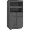 Image de vidaXL Vidaxl Buffet Haut Gris 60x40x116,5 Cm Bois Massif De Pin
